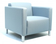 Atari Single Lounge. Chrome Legs. Any Fabric Colour. Available 2 Seater